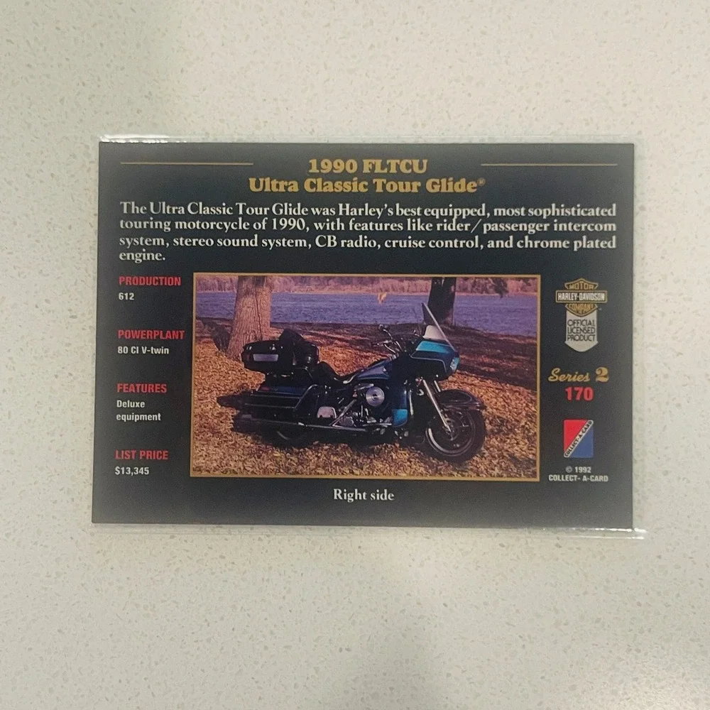 Harley-Davidson 1990 Ultra Classic Tour Glide 1992 Collect-A-Card Series 2 #170